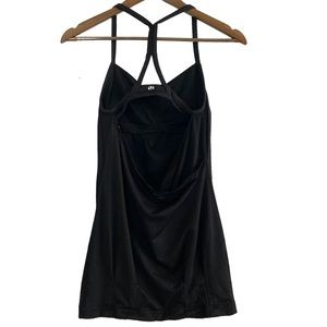 Lululemon C.Y.B. Built in Sports Bra Drape Neck Open Racer Black CYB Tank Top